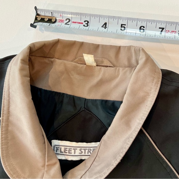 Fleet Street Vintage 1980’s Trench Coat Black Tan Size 16 Women’s - Picture 8 of 12